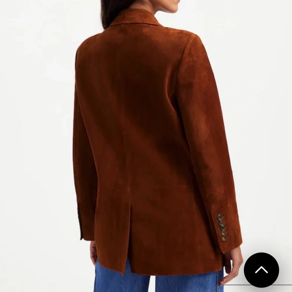 Madewell Kline Suede Blazer Size 0 Soft Mahogany color - Picture 4 of 7